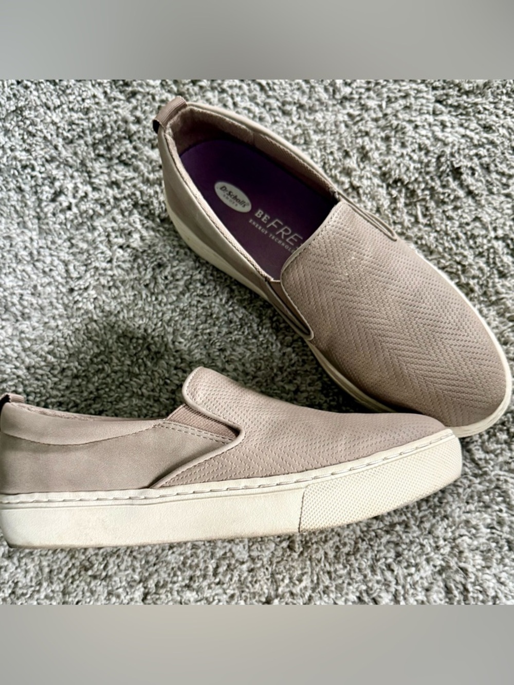 Dr. Scholl's "No Bad Days" Slip-On Sneakers (Taupe)  Size 7